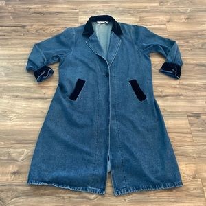 Vtg Denim Duster Dress
